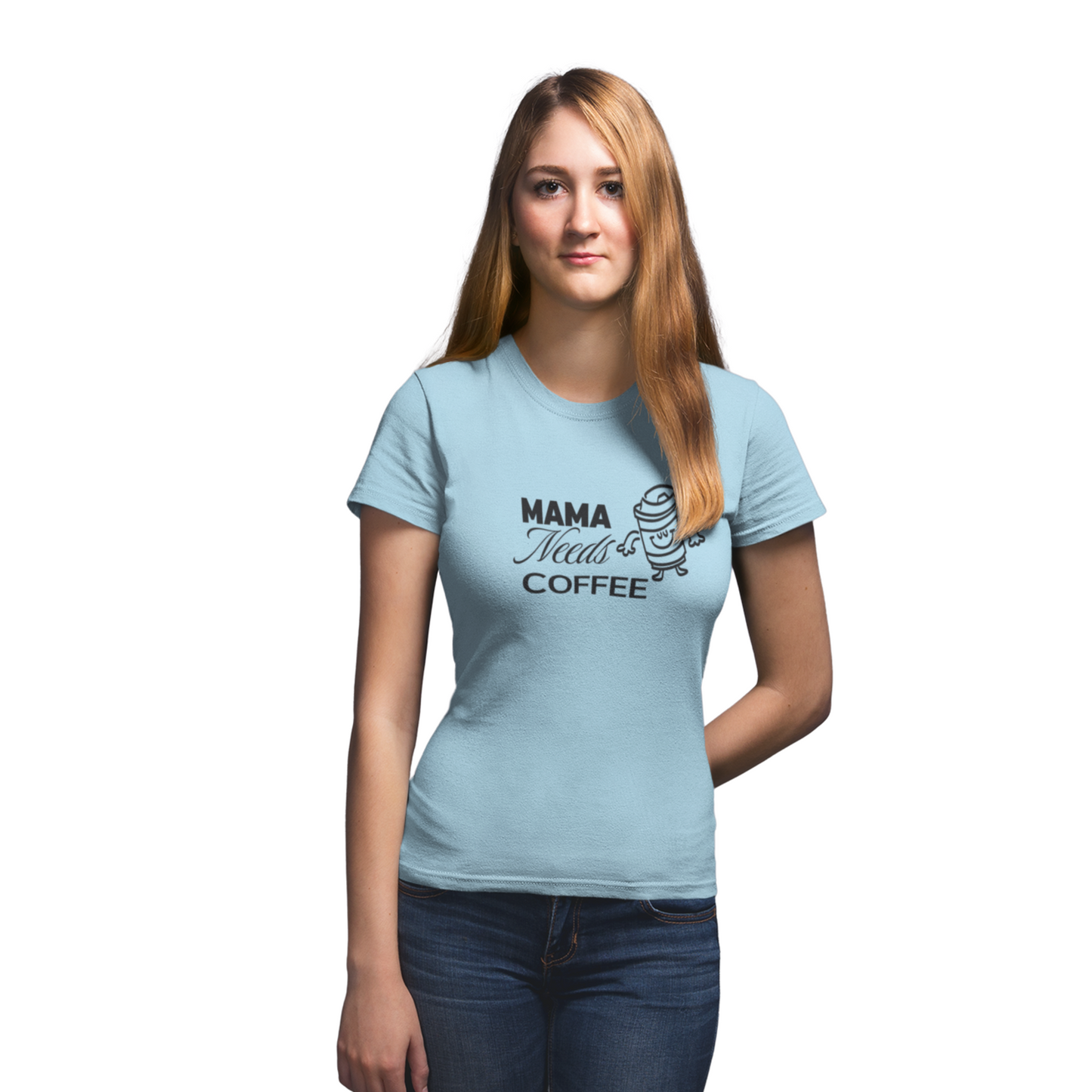 Mama Needs Coffee Women's Graphic T-Shirt | Funny Mom Coffee Lover Tee